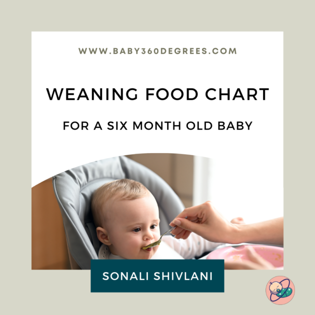 food chart for a six month baby